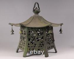 Antique Japanese Bronze Hanging Lantern Toro 11.3inch Art Work Meiji Era 19th C