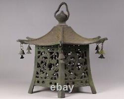 Antique Japanese Bronze Hanging Lantern Toro 11.3inch Art Work Meiji Era 19th C