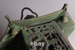 Antique Japanese Bronze Hanging Lantern Toro 11.3inch Art Work Meiji Era 19th C