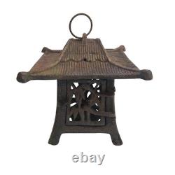 Antique Japanese Cast Iron Hanging Tea Light Lantern Pagoda