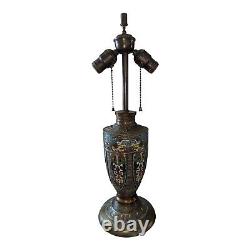 Antique Japanese Champleve Urn Style Lamp