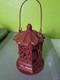 Antique Japanese Ikebana Cast Iron Lantern Red Vintage Outdoor Decor Hang