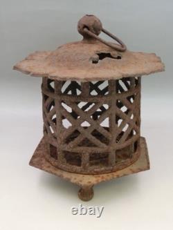 Antique Japanese Iron Hanging Lantern TORO TOUROU Candle stand H26cm/10.1inch
