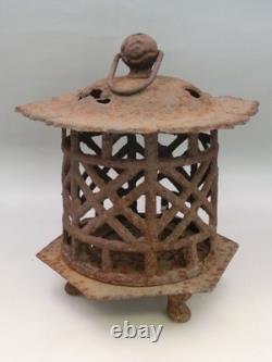 Antique Japanese Iron Hanging Lantern TORO TOUROU Candle stand H26cm/10.1inch