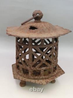 Antique Japanese Iron Hanging Lantern TORO TOUROU Candle stand H26cm/10.1inch