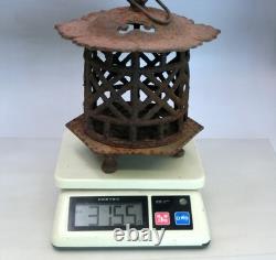 Antique Japanese Iron Hanging Lantern TORO TOUROU Candle stand H26cm/10.1inch