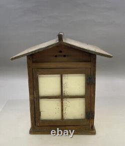 Antique Japanese Wooden Hanging Lantern TORO ANDON Candle stand Height32cm