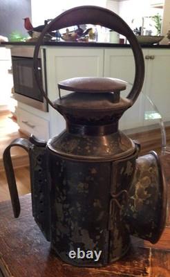 Antique John Phillips Light of London4 color Railroad OIL LAMP railway Lantern