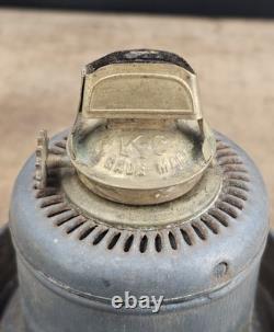 Antique Keystone Casey tall railroad lantern twist off Fount brass KC burner
