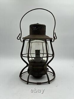 Antique Keystone The Casey Pennsylvania (PRR) Railroad Lantern Clear Globe