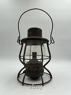 Antique Keystone The Casey Pennsylvania (PRR) Railroad Lantern Clear Globe