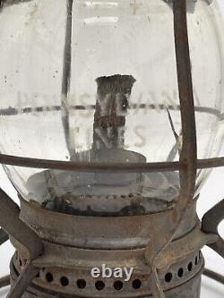 Antique Keystone The Casey Pennsylvania (PRR) Railroad Lantern Clear Globe