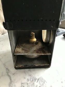 Antique Lantern Light Watchman Bladon Bham Black Lantern Mining Railroad Vintage