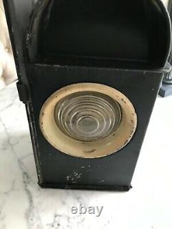 Antique Lantern Light Watchman Bladon Bham Black Lantern Mining Railroad Vintage