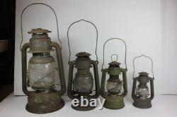 Antique Lanterns German Feurhand Gradulated Sizes Including An Atom Rare Find