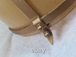 Antique Lanterns Pair Gilt with Opaque Glass Liners Vintage Light Shades Lamps