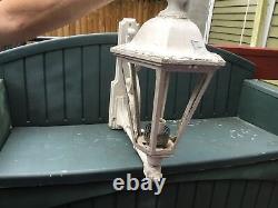 Antique Large 23 Tall 19 Bracket Outside Electric Lantern Lamp Cast Aluminum