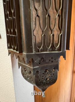 Antique Large Brass Moroccan Hanging Lantern
