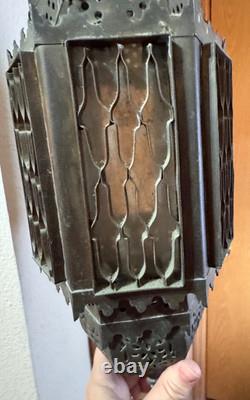 Antique Large Brass Moroccan Hanging Lantern