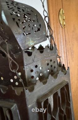 Antique Large Brass Moroccan Hanging Lantern