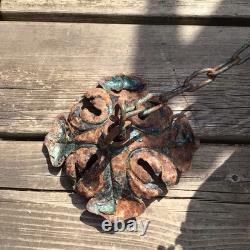 Antique Large Heavy Wrought Iron Hanging Lantern Outside Porch Light Project