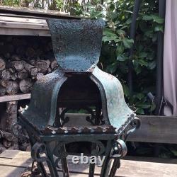 Antique Large Heavy Wrought Iron Hanging Lantern Outside Porch Light Project