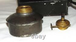Antique Late 19th Century Whale Oil Lantern with Clear & Red Lens 15-1/2 high