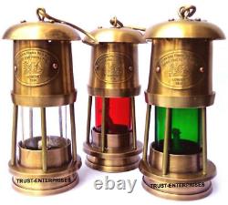 Antique Lot of 3 PCS Nautical Miner Oil Ship Lantern Maritime Lamp Home Decor