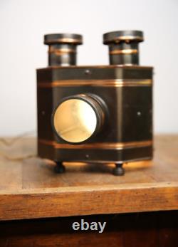 Antique Magic Lantern Post Card Projector 1900s copper flash vintage light lamp
