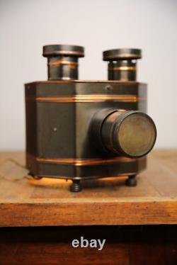 Antique Magic Lantern Post Card Projector 1900s copper flash vintage light lamp