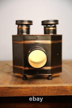 Antique Magic Lantern Post Card Projector 1900s copper flash vintage light lamp