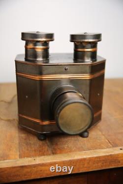 Antique Magic Lantern Post Card Projector 1900s copper flash vintage light lamp
