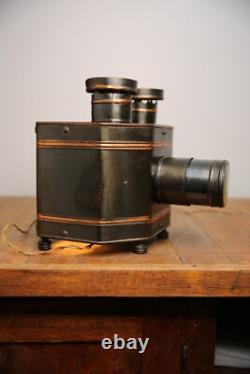 Antique Magic Lantern Post Card Projector 1900s copper flash vintage light lamp