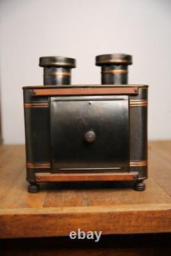 Antique Magic Lantern Post Card Projector 1900s copper flash vintage light lamp
