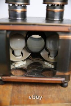 Antique Magic Lantern Post Card Projector 1900s copper flash vintage light lamp