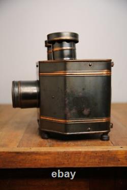 Antique Magic Lantern Post Card Projector 1900s copper flash vintage light lamp
