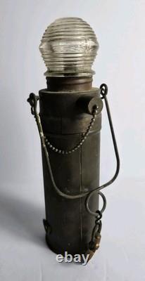 Antique Marine Lamp Carry Oil Lantern Brass Light Beehive Top Nautical Ship
