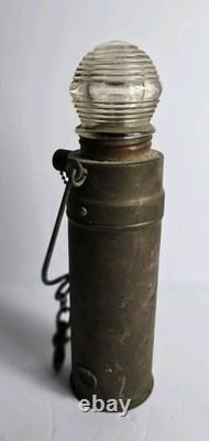 Antique Marine Lamp Carry Oil Lantern Brass Light Beehive Top Nautical Ship