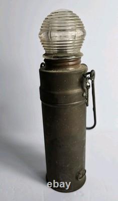 Antique Marine Lamp Carry Oil Lantern Brass Light Beehive Top Nautical Ship