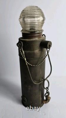 Antique Marine Lamp Carry Oil Lantern Brass Light Beehive Top Nautical Ship