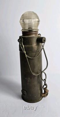 Antique Marine Lamp Carry Oil Lantern Brass Light Beehive Top Nautical Ship