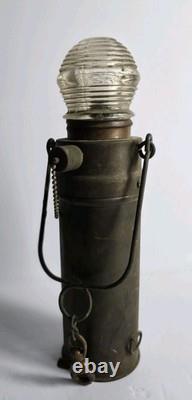 Antique Marine Lamp Carry Oil Lantern Brass Light Beehive Top Nautical Ship