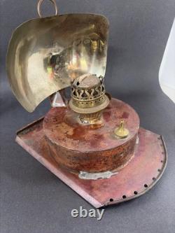 Antique Maritime Copper Kerosene Reflector Lantern with Sherwoods Ltd Birmingham