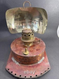Antique Maritime Copper Kerosene Reflector Lantern with Sherwoods Ltd Birmingham