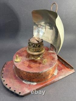 Antique Maritime Copper Kerosene Reflector Lantern with Sherwoods Ltd Birmingham