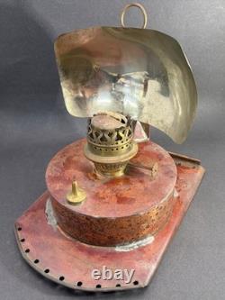 Antique Maritime Copper Kerosene Reflector Lantern with Sherwoods Ltd Birmingham