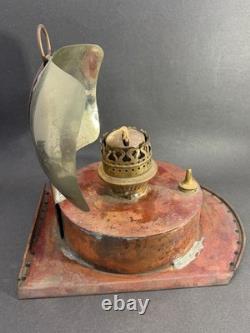 Antique Maritime Copper Kerosene Reflector Lantern with Sherwoods Ltd Birmingham
