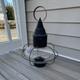Antique Maritime Metal & Glass Lantern Hanging Lamp Vintage Nautical Decor Light