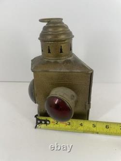 Antique Maritime Signal Lantern Brass Copper Multi-Color Lens Converted Electric