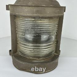 Antique Maritime nautical Copper Mast Head Lantern Clear Ripple Glass Lens